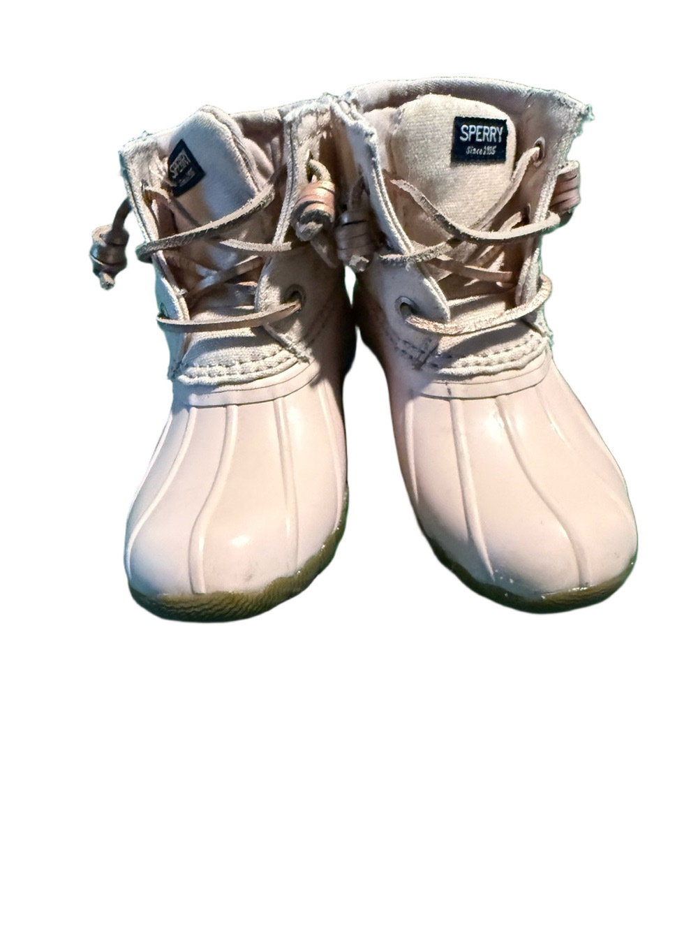 Sperry Duck Boots — Blush Pink & Tan Size 9